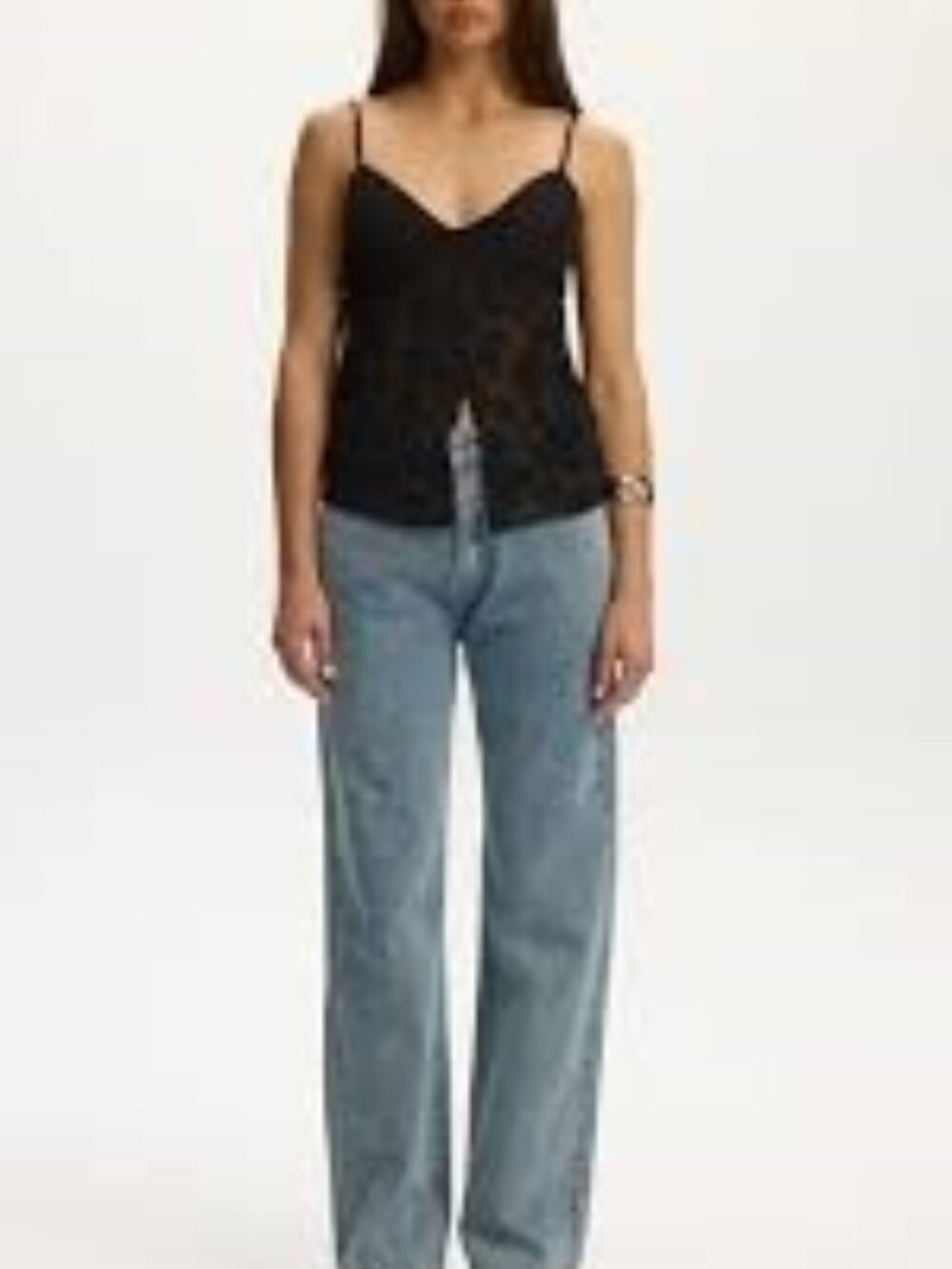 Kuwalla Cora Textured Cami Black Lace NEW